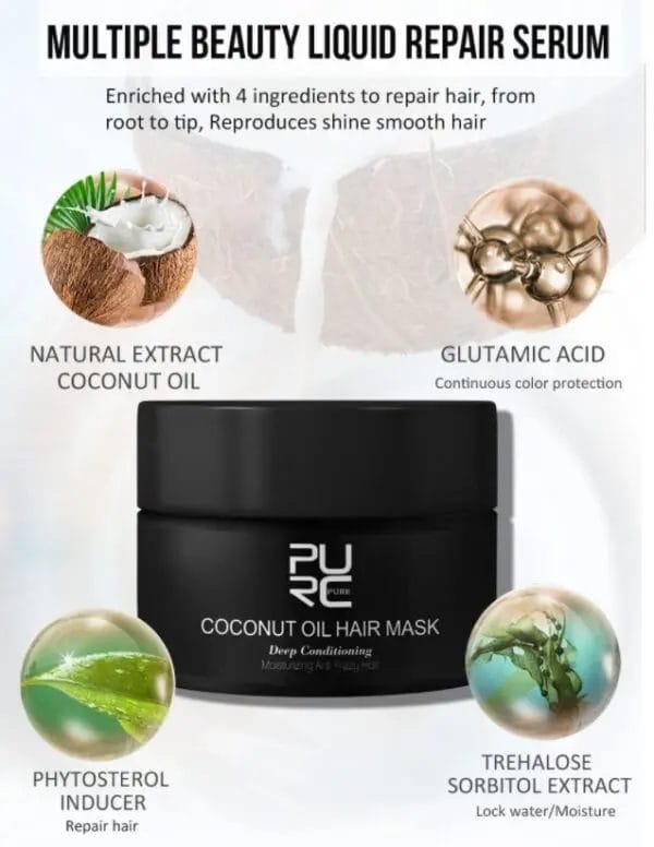 PURE Coconut Oil Hair Mask - Rejuvenate and Restore