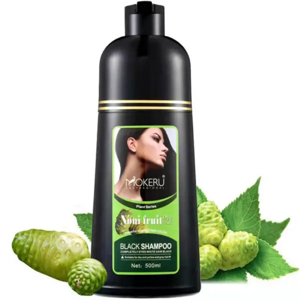 Ultra-Fast Black Magic: Organic Noni Plant 5-Minute Hair Color Dye Shampoo